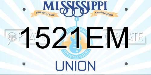 1521EM Mississippi License Plate