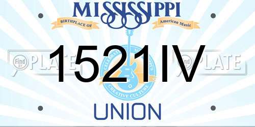 1521IV Mississippi License Plate
