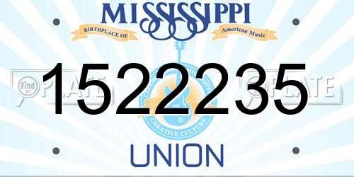 1522235 Mississippi License Plate