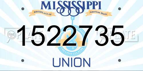 1522735 Mississippi License Plate