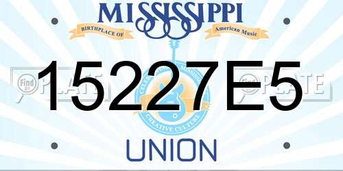 15227E5 Mississippi License Plate