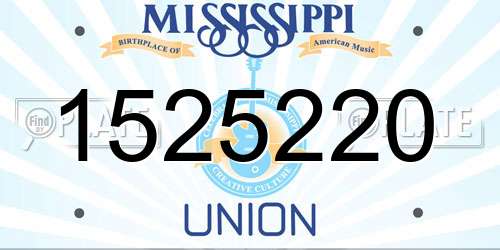 1525220 Mississippi License Plate