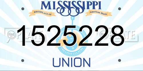 1525228 Mississippi License Plate