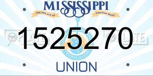 1525270 Mississippi License Plate