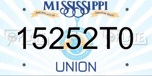 15252T0 Mississippi License Plate