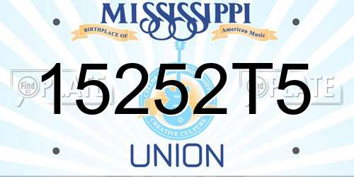 15252T5 Mississippi License Plate