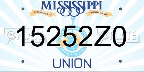 15252Z0 Mississippi License Plate
