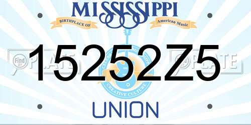 15252Z5 Mississippi License Plate