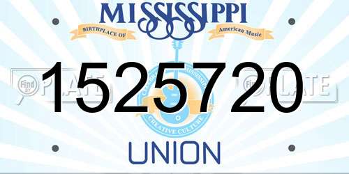 1525720 Mississippi License Plate