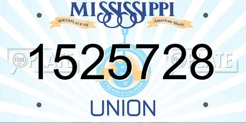 1525728 Mississippi License Plate