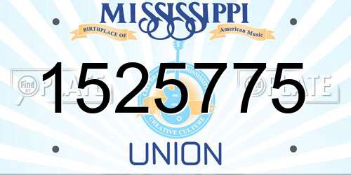 1525775 Mississippi License Plate