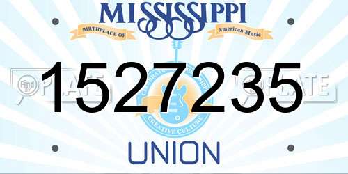 1527235 Mississippi License Plate