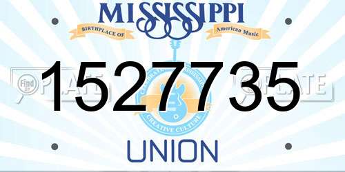 1527735 Mississippi License Plate