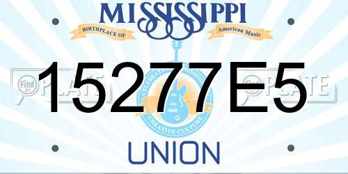 15277E5 Mississippi License Plate
