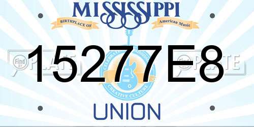 15277E8 Mississippi License Plate
