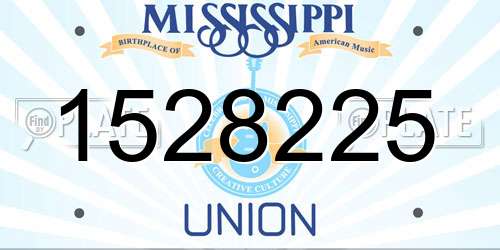 1528225 Mississippi License Plate