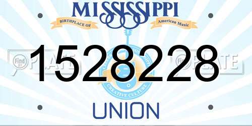 1528228 Mississippi License Plate