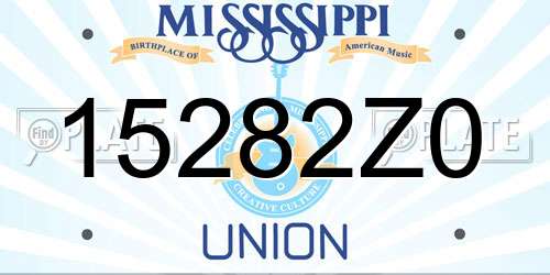 15282Z0 Mississippi License Plate