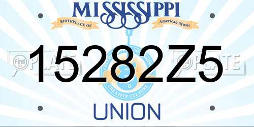 15282Z5 Mississippi License Plate