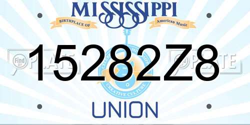 15282Z8 Mississippi License Plate