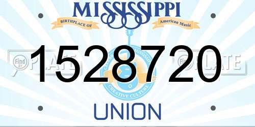 1528720 Mississippi License Plate