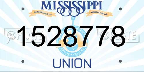 1528778 Mississippi License Plate