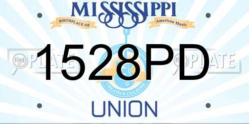 1528PD Mississippi License Plate