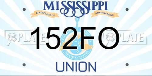 152FO Mississippi License Plate