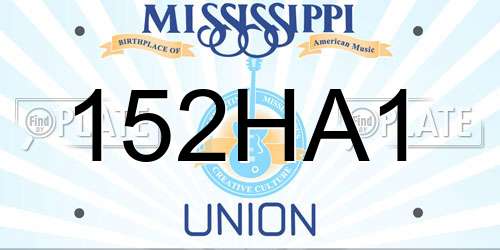 152HA1 Mississippi License Plate