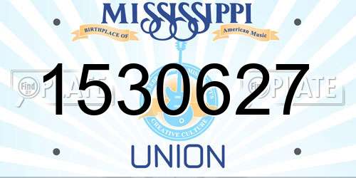 1530627 Mississippi License Plate