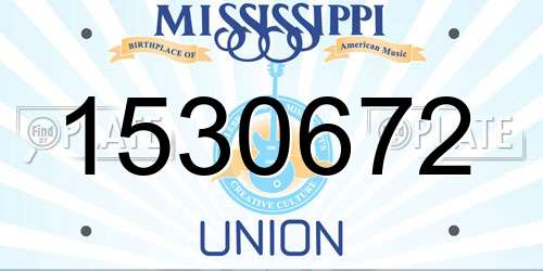 1530672 Mississippi License Plate