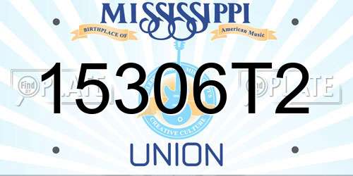 15306T2 Mississippi License Plate