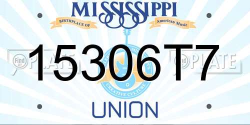 15306T7 Mississippi License Plate