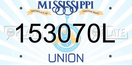 153070L Mississippi License Plate