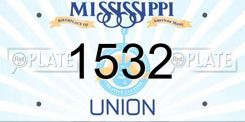 1532 Mississippi License Plate
