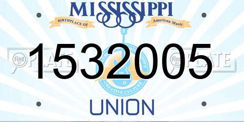 1532005 Mississippi License Plate