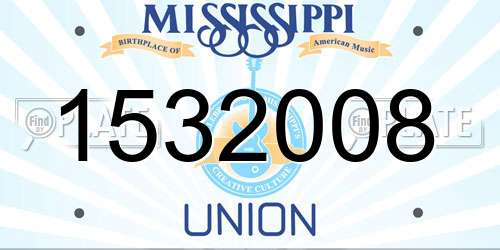 1532008 Mississippi License Plate