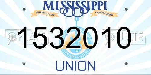 1532010 Mississippi License Plate