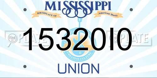 15320I0 Mississippi License Plate