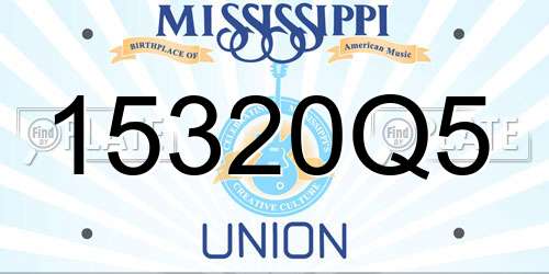 15320Q5 Mississippi License Plate