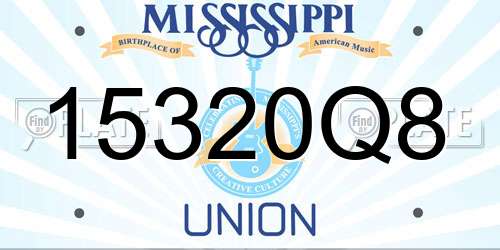 15320Q8 Mississippi License Plate
