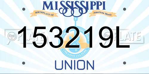 153219L Mississippi License Plate