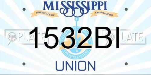 1532BI Mississippi License Plate