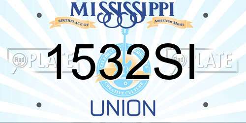 1532SI Mississippi License Plate