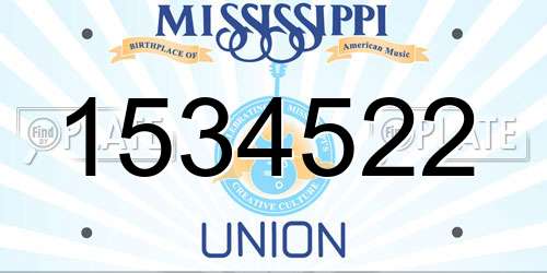1534522 Mississippi License Plate
