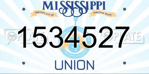 1534527 Mississippi License Plate