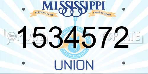 1534572 Mississippi License Plate