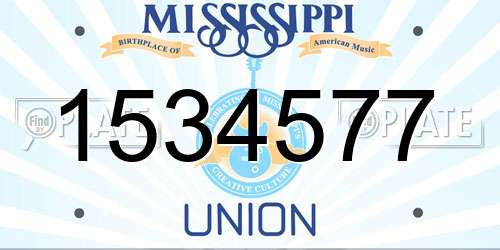 1534577 Mississippi License Plate