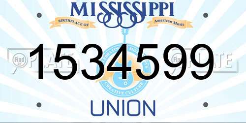 1534599 Mississippi License Plate