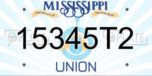 15345T2 Mississippi License Plate